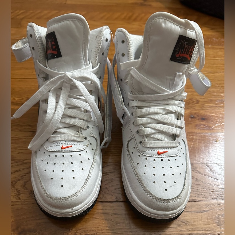 Nike Air Force 1 High Top White Crimson Black FD1019 100 - SIZE 4.5Y